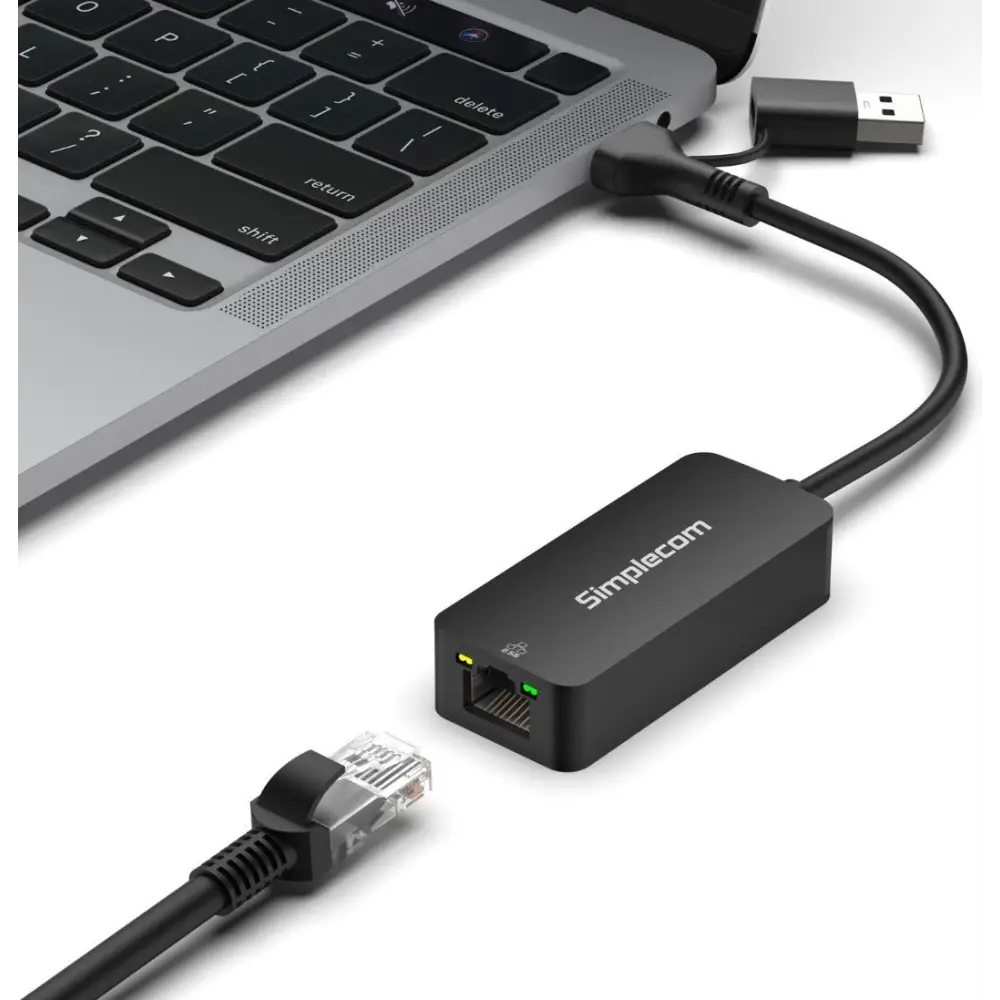 Simplecom NU405C SuperSpeed USB-C and USB-A to 2.5G Ethernet Network Adapter 2.5Gbps LAN