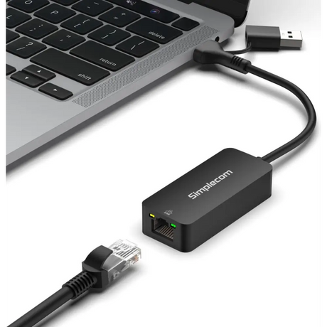 Simplecom NU405C SuperSpeed USB-C and USB-A to 2.5G Ethernet Network Adapter 2.5Gbps LAN