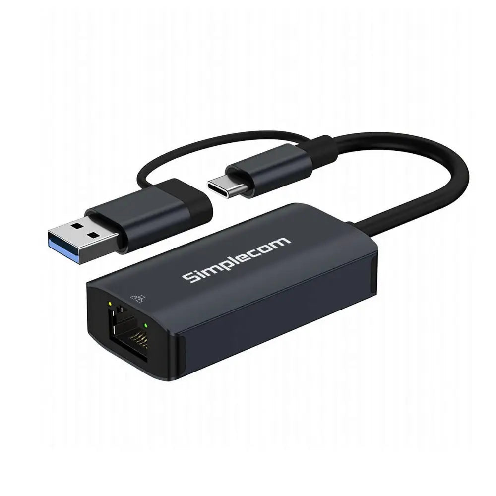Simplecom NU405C SuperSpeed USB-C and USB-A to 2.5G Ethernet Network Adapter 2.5Gbps LAN