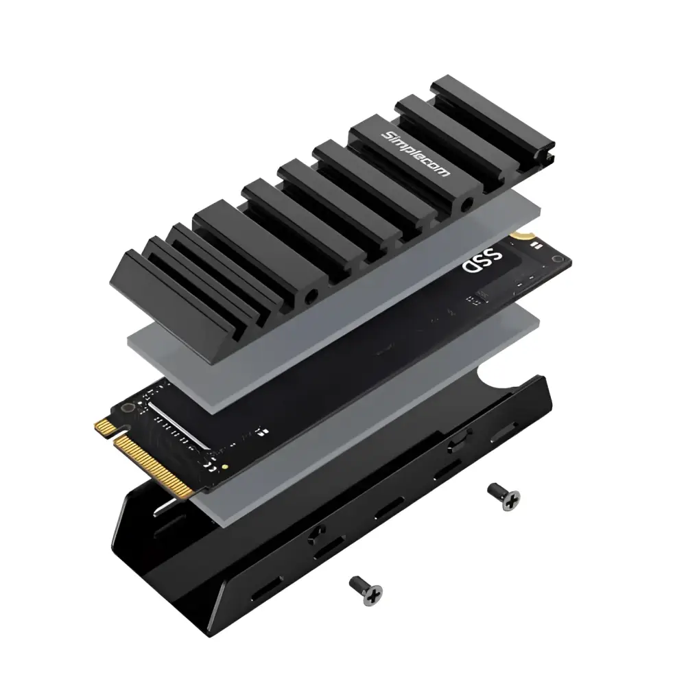 Simplecom SA110 M.2 SSD Aluminum Heatsink with Thermal Silicone Pads for PC and PS5