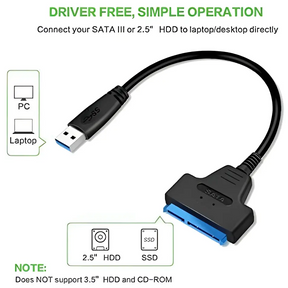 Simplecom SA128 USB 3.0 to SATA Adapter Cable for 2.5’’ SSD/HDD