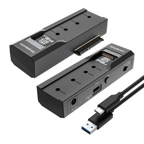 Simplecom SA536 USB to M.2 and SATA 2-IN-1 Adapter for 2.5’’/3.5’’ HDD & NVMe/SATA SSD with Power Supply 3.2 Gen2 10Gbps