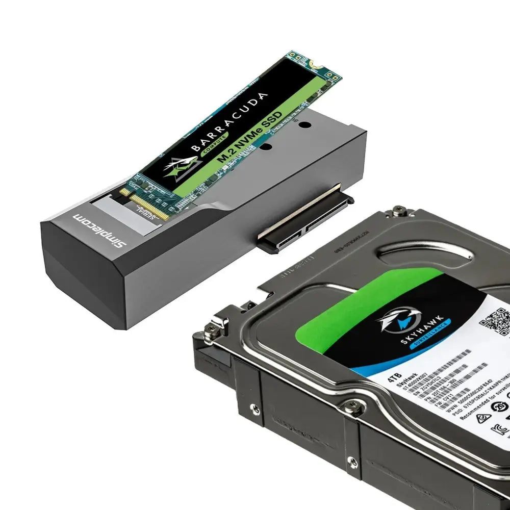 Simplecom SA536 USB to M.2 and SATA 2-IN-1 Adapter for 2.5’’/3.5’’ HDD & NVMe/SATA SSD with Power Supply 3.2 Gen2 10Gbps