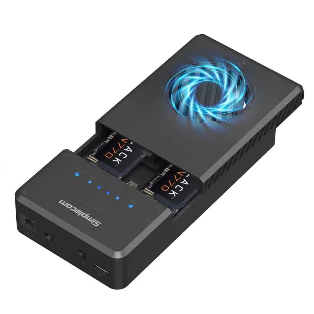 Simplecom SD560 Dual Bay NVMe M.2 SSD Enclosure Offline Clone Docking Station USB 3.2 Gen2 10Gbps