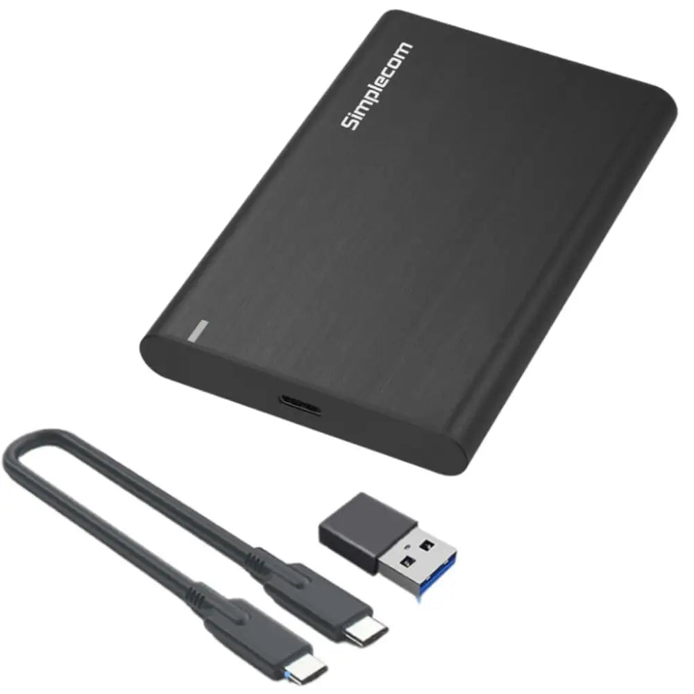Simplecom SE221-bk Aluminum 2.5’’ SATA HDD/SSD to USB-c 3.1 Enclosure