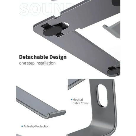 Soundance Aluminum Laptop Stand for Desk Compatible with Mac MacBook Pro Air Apple Notebook Portable Holder Ergonomic