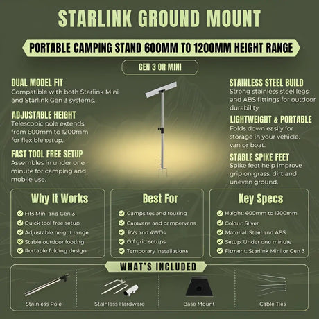 Starlink Ground Mount Camping Stand Gen3/4