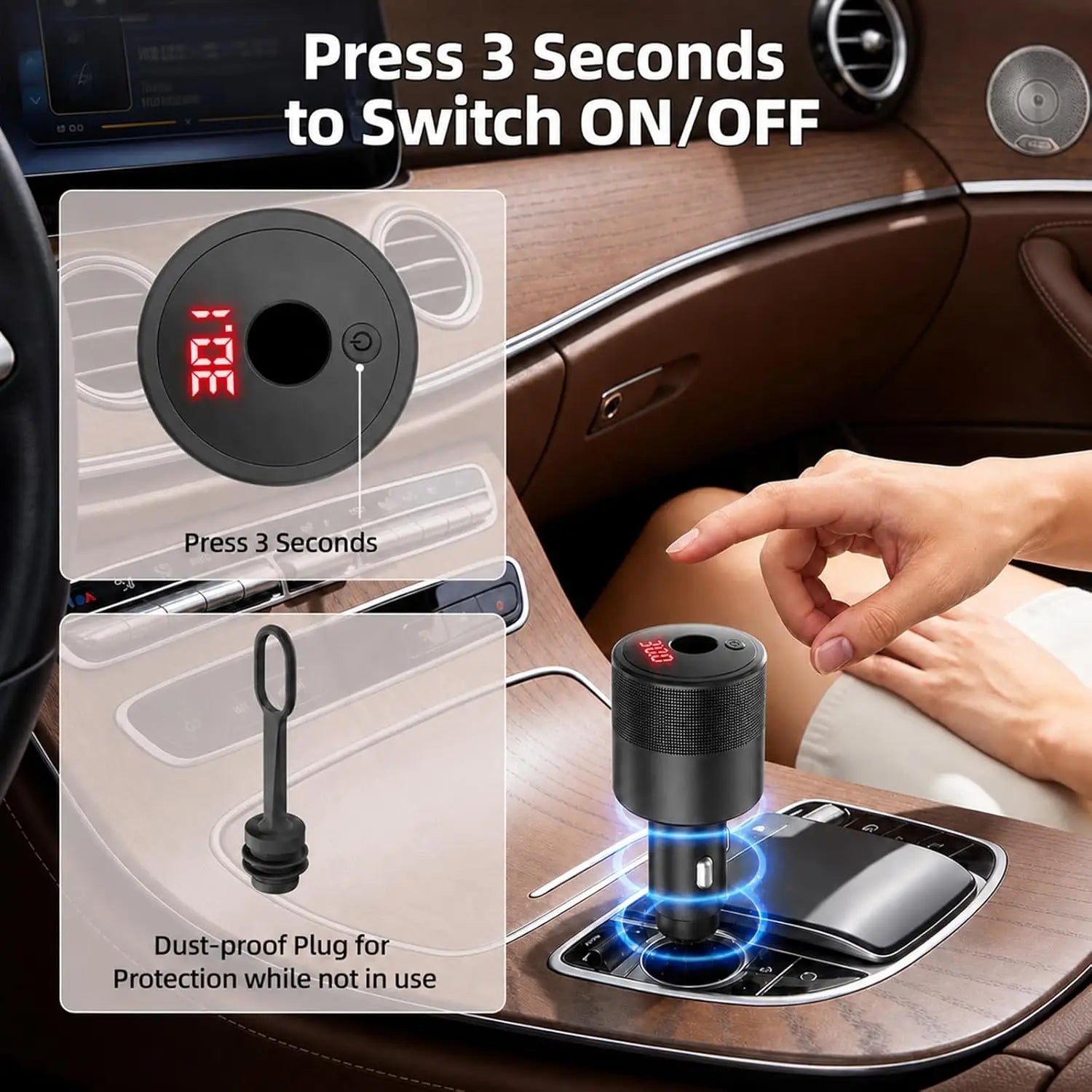 Starlink Mini 12V Adapter - Car Charger for 60W 12V/24V to 30V/2A DC Step Up with Voltage Display Cigarette Lighter