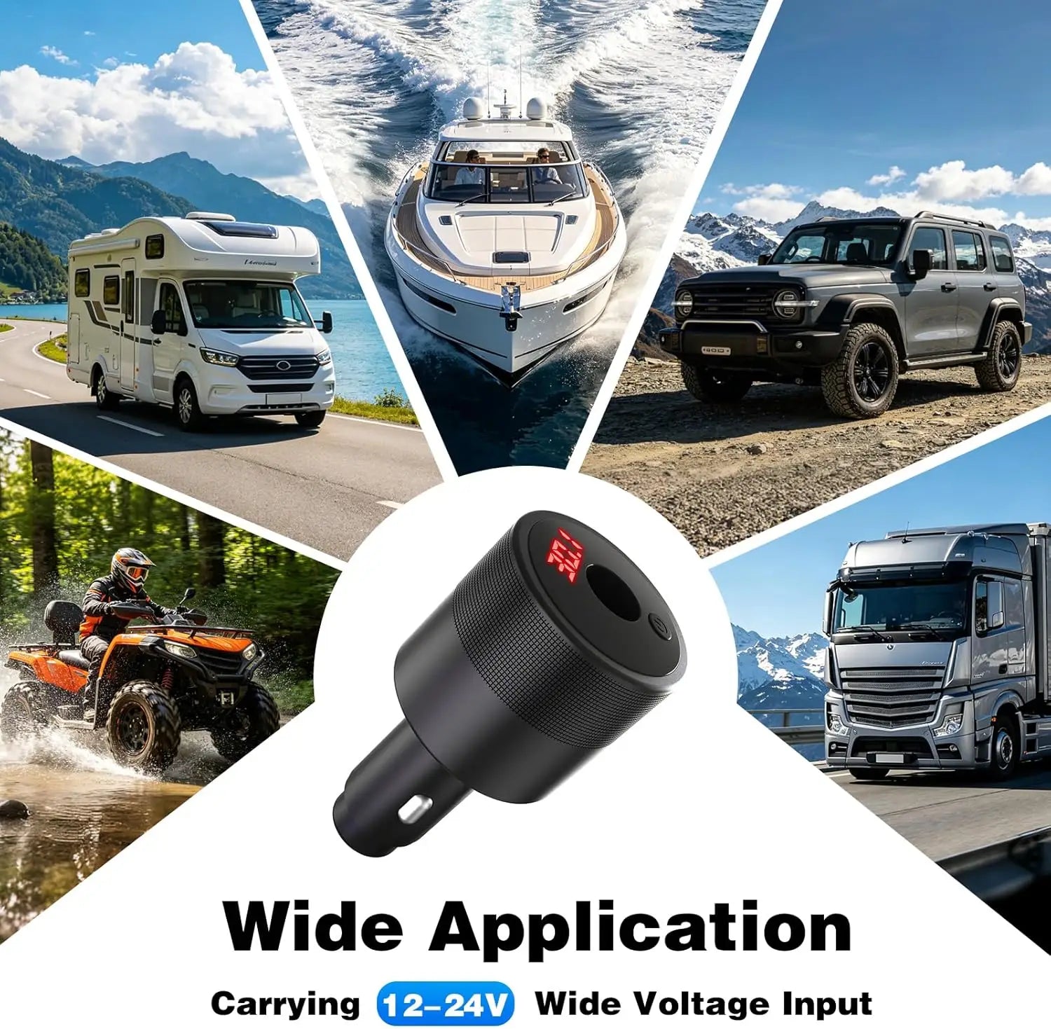 Starlink Mini 12V Adapter - Car Charger for 60W 12V/24V to 30V/2A DC Step Up with Voltage Display Cigarette Lighter