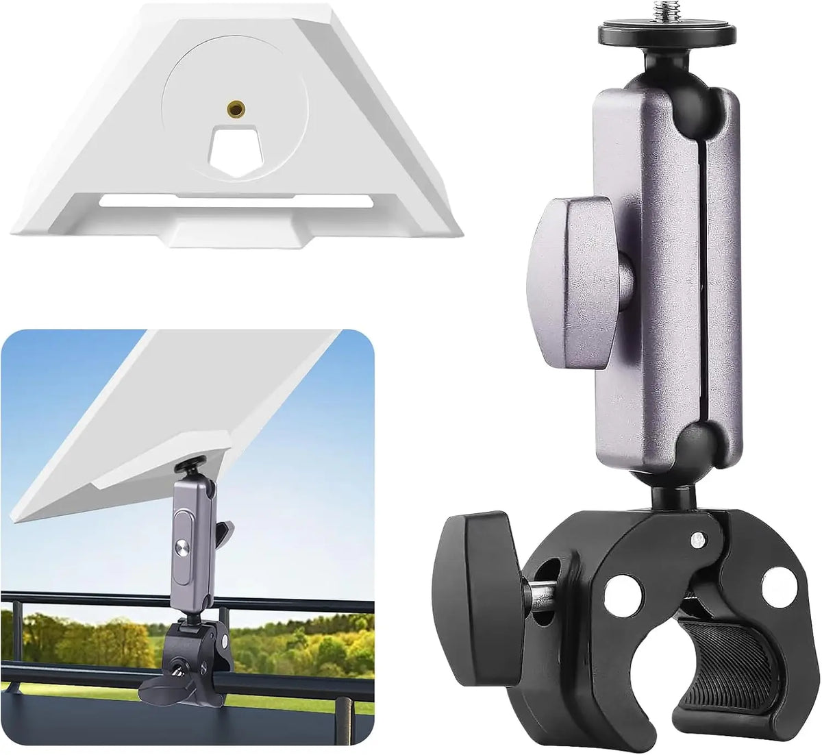 Starlink Mini Mount - Adjustable Clamp Accessories for Dish Fits 2.2–5CM Poles Ideal RV Ladders Roof Racks Vans Boats