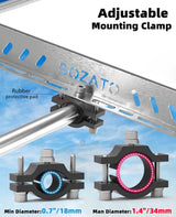 Starlink Mini Mount Multiple Installation Options Car Roof Mounting Kit with Shock-Absorbing Foam Adjustable Pipe Clamp