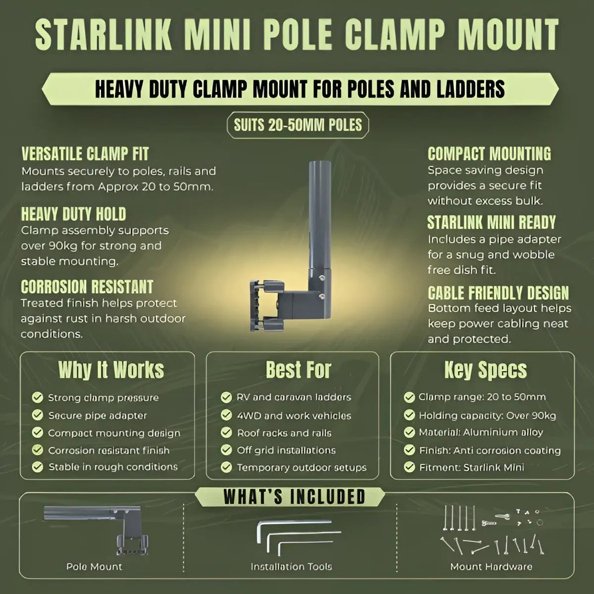 Starlink Mini Pole Clamp Mount