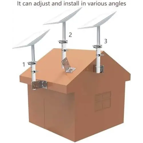 Starlink Mount Antenna Adapter Stainless Steel Adjustable Holder Kit for Roof or Wall Installation Easy to Adjust Angle