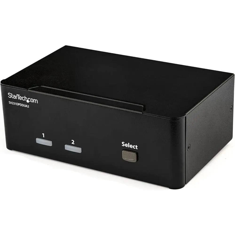 StarTech DisplayPort KVM Switch - 2 Port - Dual-Display - 4k 60hz - USB Hub - Audio and Microphone