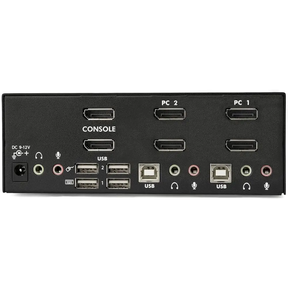 StarTech DisplayPort KVM Switch - 2 Port - Dual-Display - 4k 60hz - USB Hub - Audio and Microphone