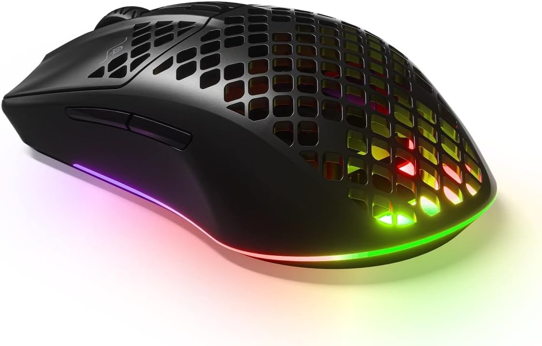 SteelSeries Aerox 3 Wireless Onyx 6-Button 68g Gaming Mouse - 180 Hours Lag-Free - Fast-Charging 15mins > 40 - IP54