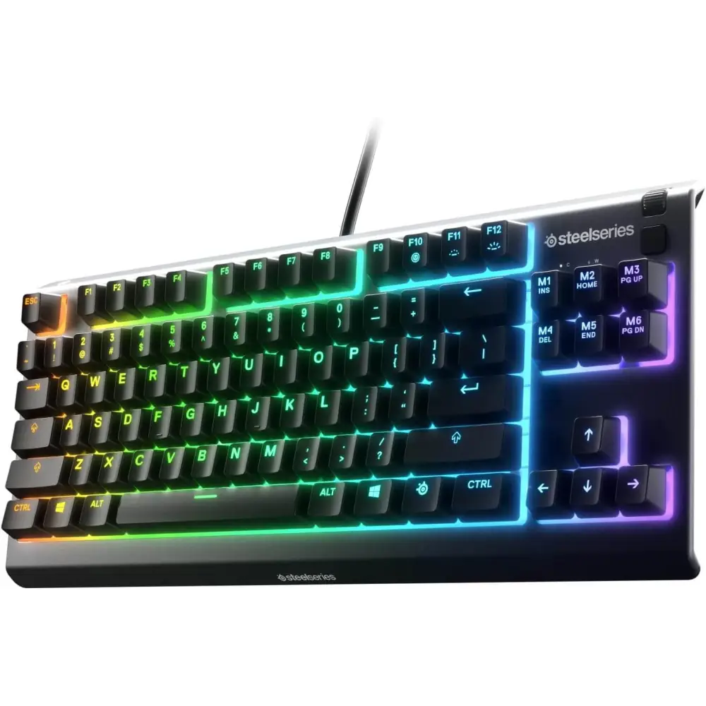 SteelSeries Apex 3 TKL Compact Whisper Quiet IP32 Water & Dust-Resistant Gaming Keyboard - Prism 10-Zone RGB