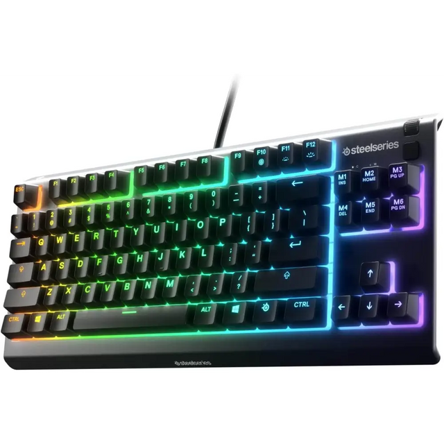 SteelSeries Apex 3 TKL Compact Whisper Quiet IP32 Water & Dust-Resistant Gaming Keyboard - Prism 10-Zone RGB