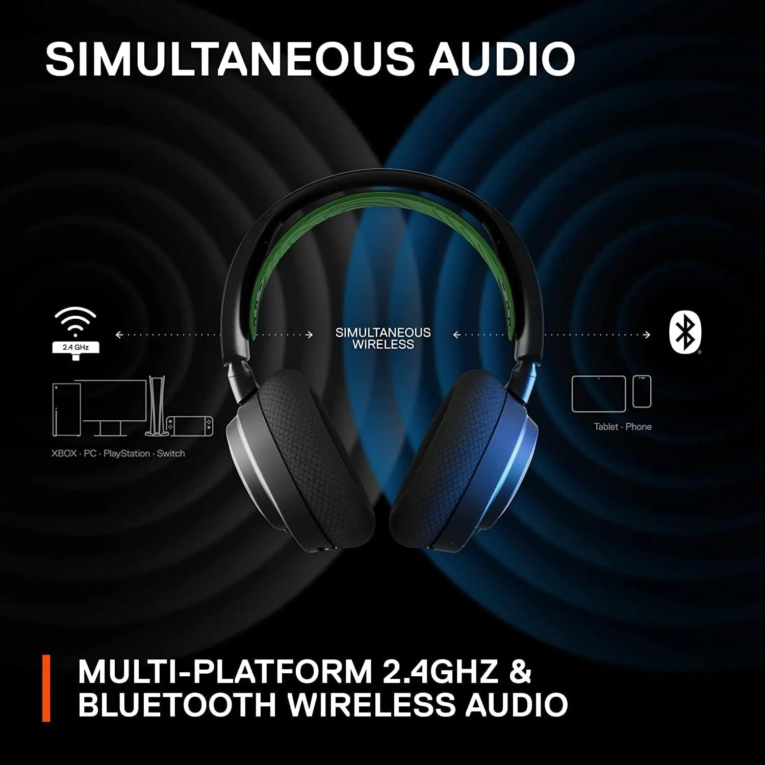 SteelSeries Arctis Nova 7X Wireless USB-C Multi-Platform Gaming Headset with Bluetooth for Xbox PC Playstation Nintendo