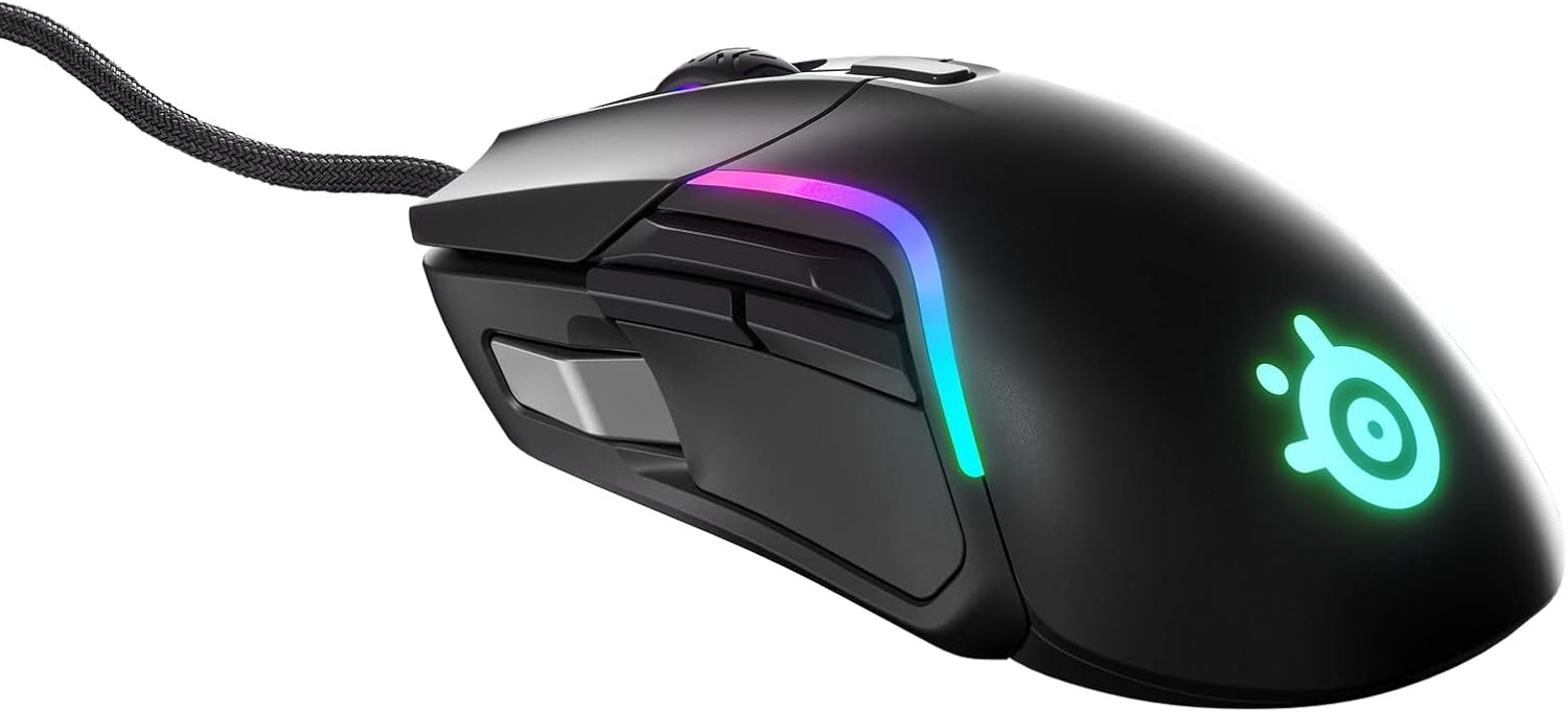 SteelSeries Rival 5 Wired 9-Button 85g Gaming Mouse - Prism 10-Zone RGB Illumination - 18,000 CPI TrueMove Air Optical