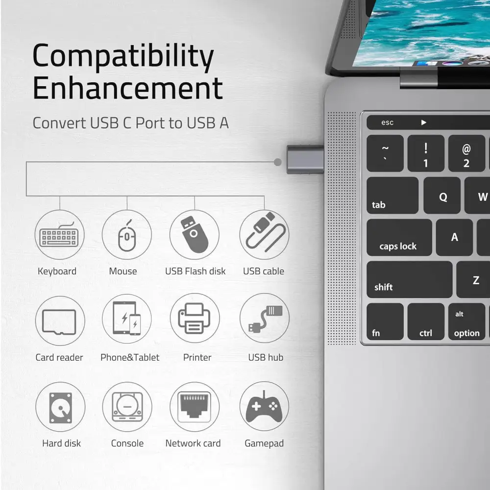 Syntech USB C to Adapter Pack of 2 Male USB3 Female Compatible with MacBook Pro 2023 iMac iPad Mini 6/Pro Air 2022