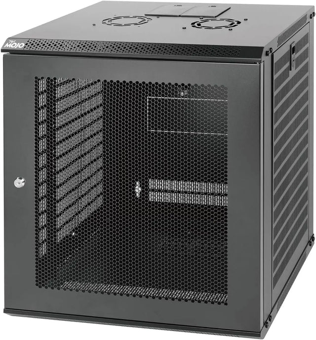 Tecmojo 12U Wall Mount Network Cabinet Data Server Rack Enclosure with Lockable Mesh Door and Side Panels 50 kg /110