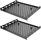 Tecmojo 1U Rack Shelf Mount with Anti-Slip Stops-355.6 mm Deep Vented Cantilever Tray for 19 inch Server Racks &