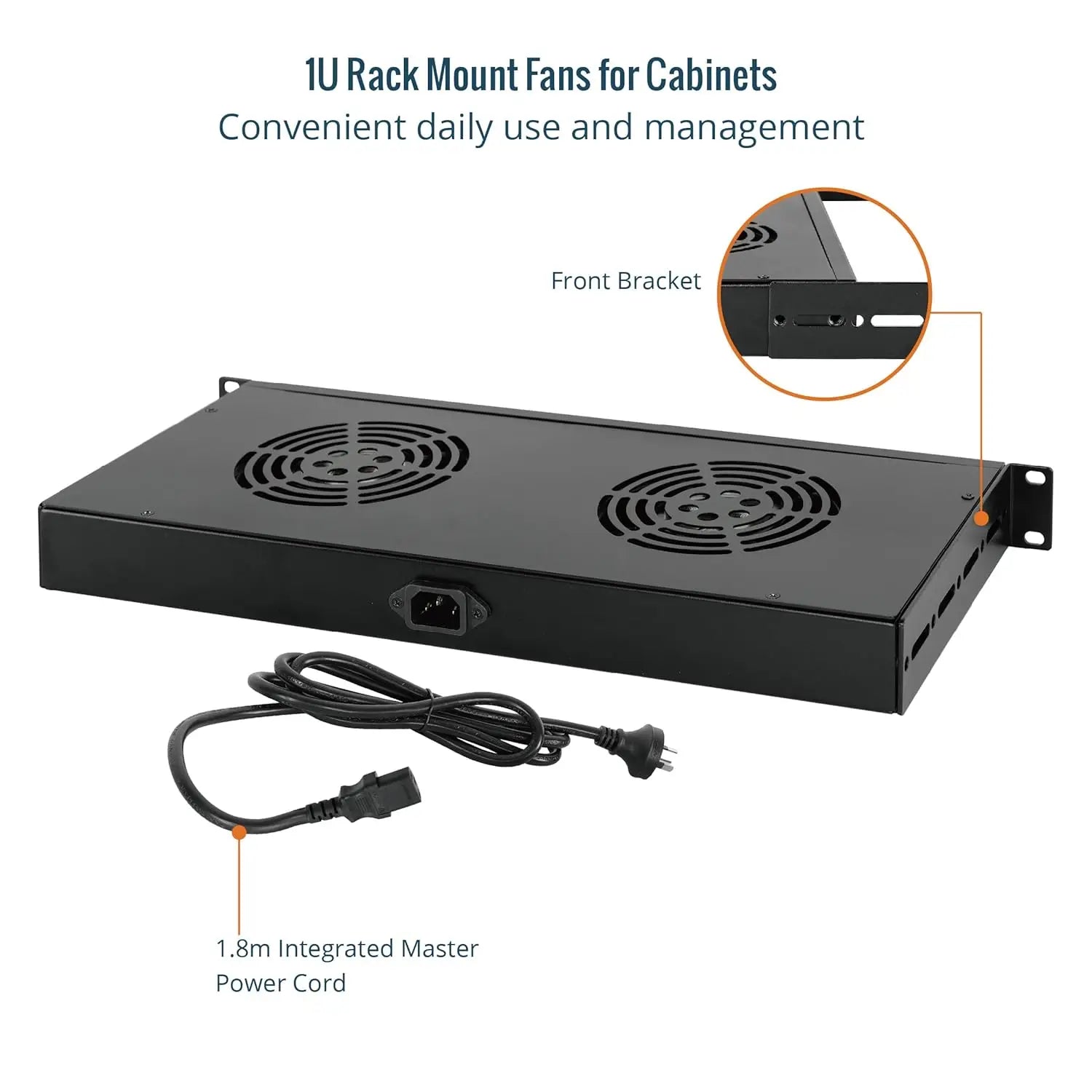 Tecmojo 1U Server Rack Mount Cooling Fans System Exhaust Airflow with 2 for 19 inch Cabinet Home Theater