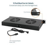 Tecmojo 1U Server Rack Mount Cooling Fans System Exhaust Airflow with 2 for 19 inch Cabinet Home Theater