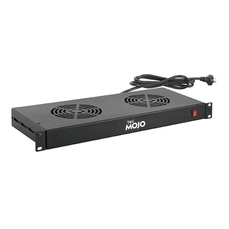 Tecmojo 1U Server Rack Mount Cooling Fans System Exhaust Airflow with 2 for 19 inch Cabinet Home Theater
