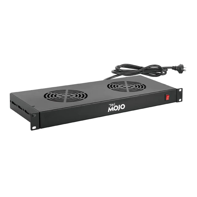 Tecmojo 1U Server Rack Mount Cooling Fans System Exhaust Airflow with 2 for 19 inch Cabinet Home Theater