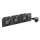 Tecmojo 3U Server Rack Mount Cooling Fan Panels with 3 Fans System Exhaust Airflow for 19 inch Cabinet Vertical Assemble