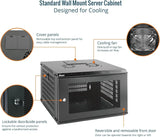 Tecmojo 6RU Wall Mount Network Cabinet Data Server Rack Enclosure with Lockable Mesh Door and Side Panels 50 kg /110
