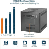 Tecmojo 6U Server Cabinet Wall Mount 10 inch 330mm Depth Network with Rack Shelf Brush Panels Cable Organizer for Small