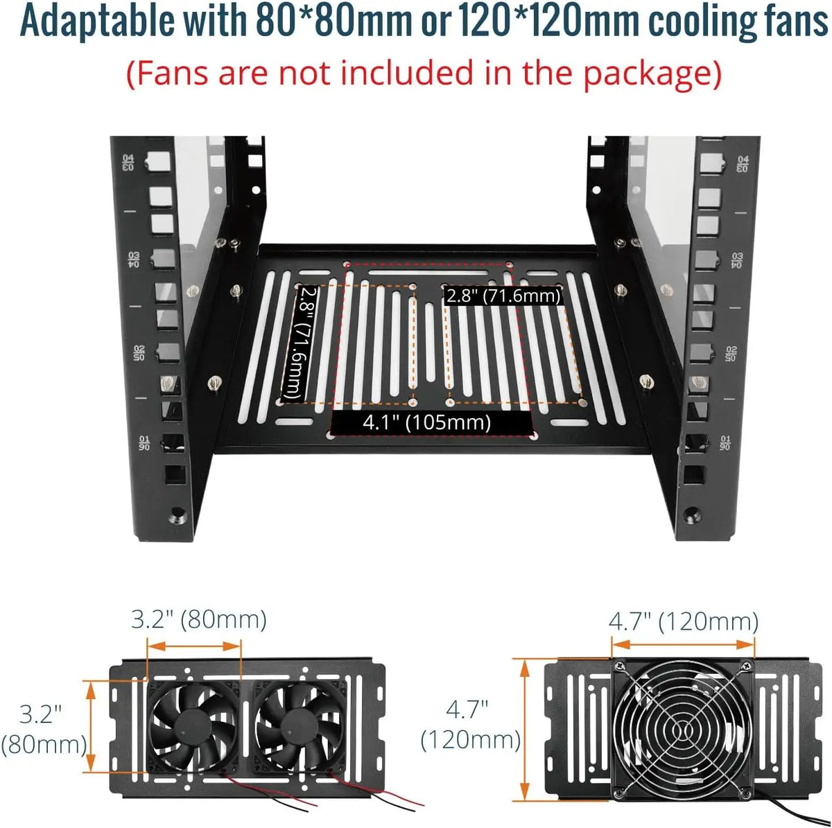Tecmojo 6U Server Rack 10 inch Wide 200mm Deep Desktop with Shelf Micro HDMl to HDMI Adapter Board 60 kg /132 lbs Max