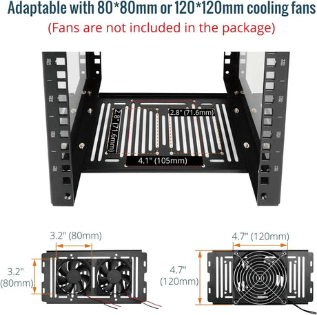 Tecmojo 6U Server Rack 10 inch Wide 200mm Deep Desktop with Shelf Micro HDMl to HDMI Adapter Board 60 kg /132 lbs Max