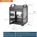 Tecmojo 6U Server Rack 10 inch Wide 200mm Deep Desktop with Shelf Micro HDMl to HDMI Adapter Board 60 kg /132 lbs Max