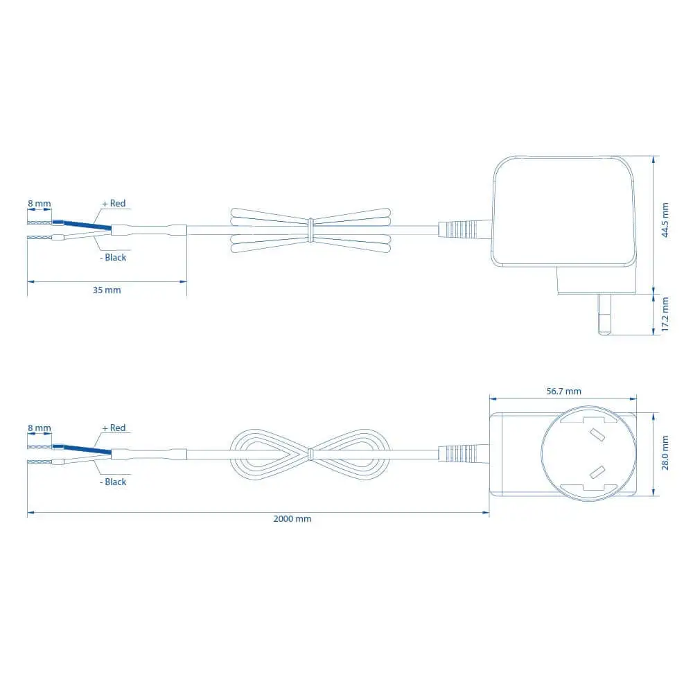 Teltonika 2 Pin AU Supply 9W - For TRB245 TRB255 TSW010 TSW114 TSW210 TSW304