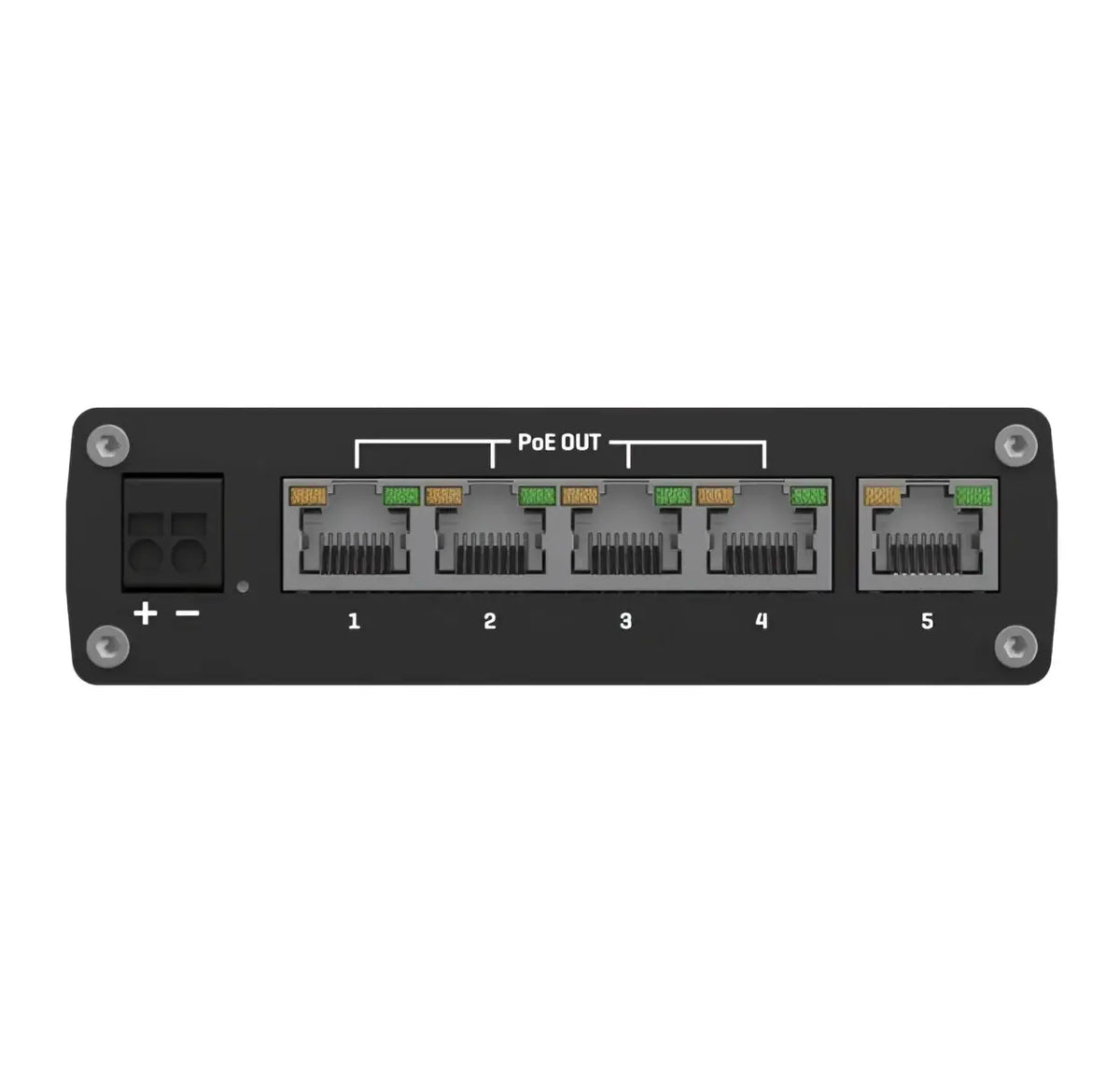Teltonika TSW101 Automotive POE+ Switch 4x PoE Ports 5 x Gigabit Ethernet with speeds of up to 1000 Mbps PSU excluded
