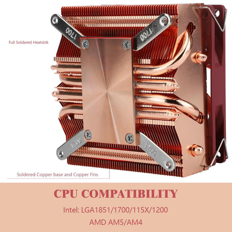 Thermalright AXP90-X53 Full Low Profile CPU Cooler ITX with 92mm TL-9015R Slim PWM Fan AGHP Technology 53mm Height,for