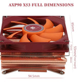 Thermalright AXP90-X53 Full Low Profile CPU Cooler ITX with 92mm TL-9015R Slim PWM Fan AGHP Technology 53mm Height,for