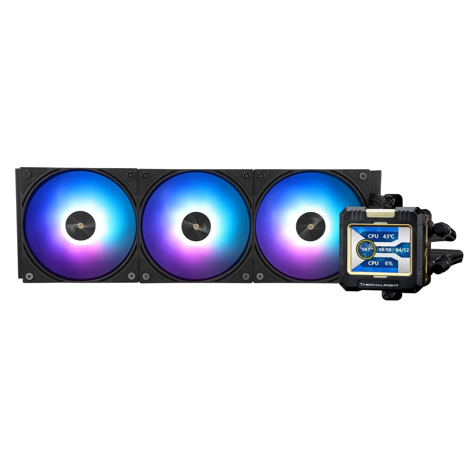 Thermalright FW360 Black ARGB-360mm AIO Liquid cpu Cooler,IPS LCD Screen with 320x240 Resolution,for AM4/AM5/Intel