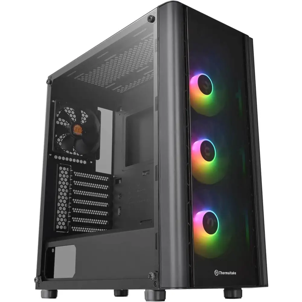 Thermaltake V250 Motherboard Sync ARGB ATX Mid-Tower Chassis with 3 120mm 5V Addressable RGB Fan + 1 Black Rear