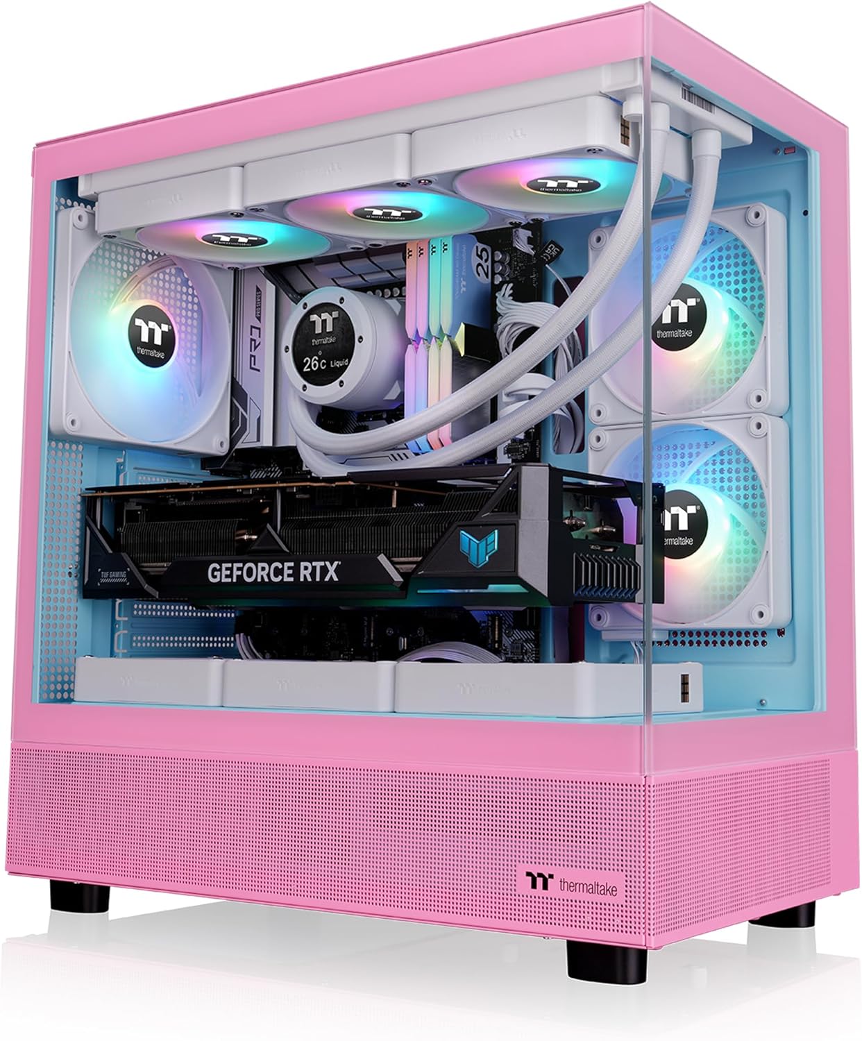 Thermaltake View 270 Plus TG ARGB Mid Tower Chassis; 3x120mm Lite Fans Included; 360mm Radiator Support; 420mm GPU