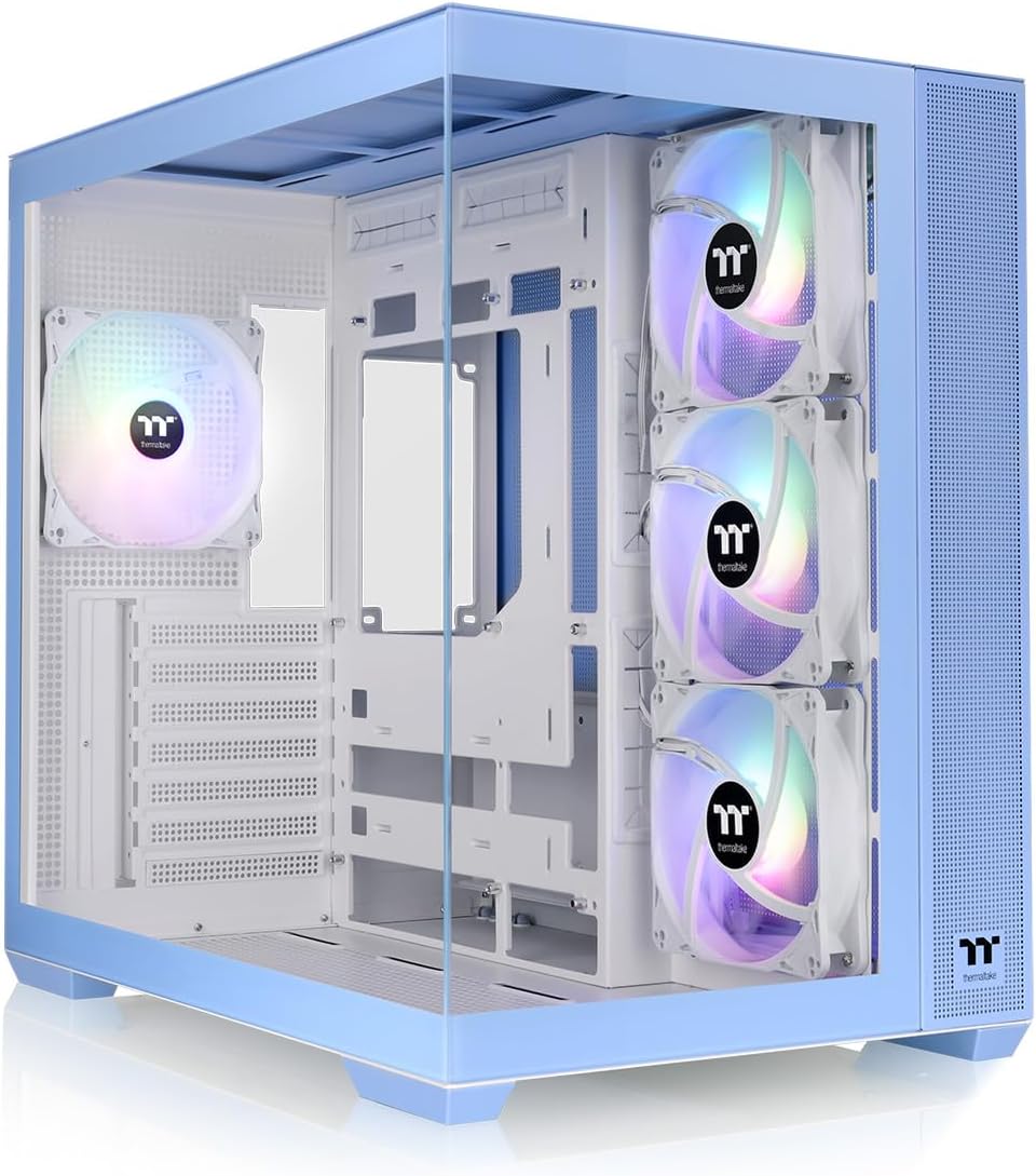 Thermaltake View 380 Tempered Glass ARGB Mid Tower Case Hydrangea Blue Edition CA-1Z2-00MFWN-00
