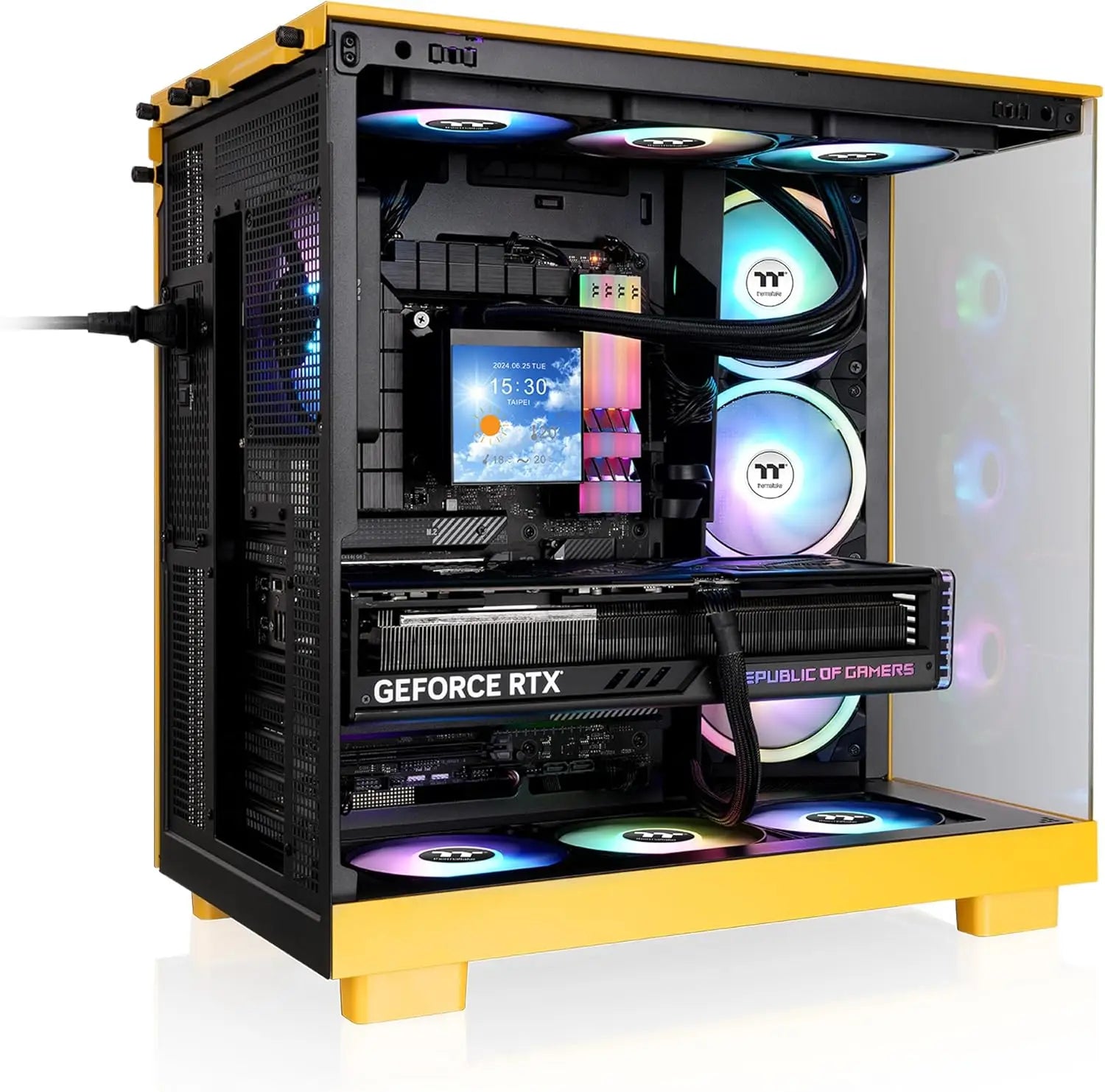 Thermaltake View 380 XL Tempered Glass ARGB Mid Tower Case Bumblebee Edition CA-11E-00M4WN-00