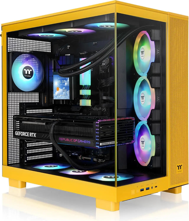 Thermaltake View 380 XL Tempered Glass ARGB Mid Tower Case Bumblebee Edition CA-11E-00M4WN-00
