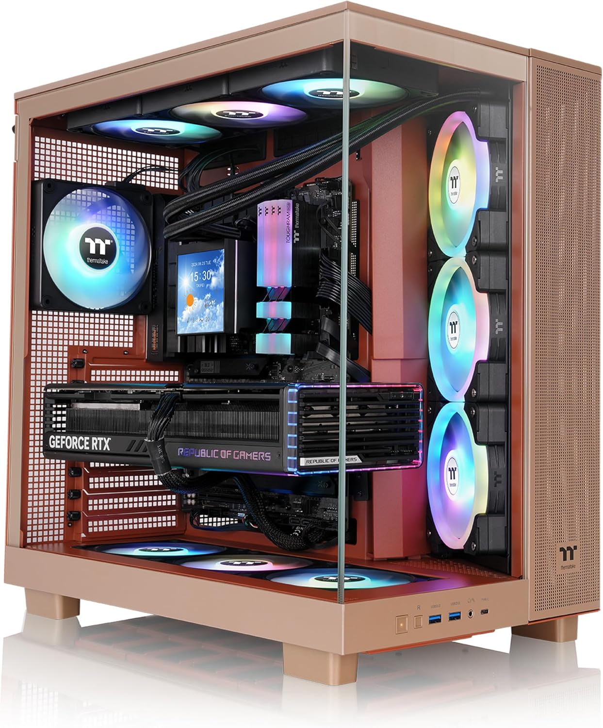 Thermaltake View 380 XL Tempered Glass ARGB Mid Tower Case Gravel Sand Edition CA-11E-00MGWN-00