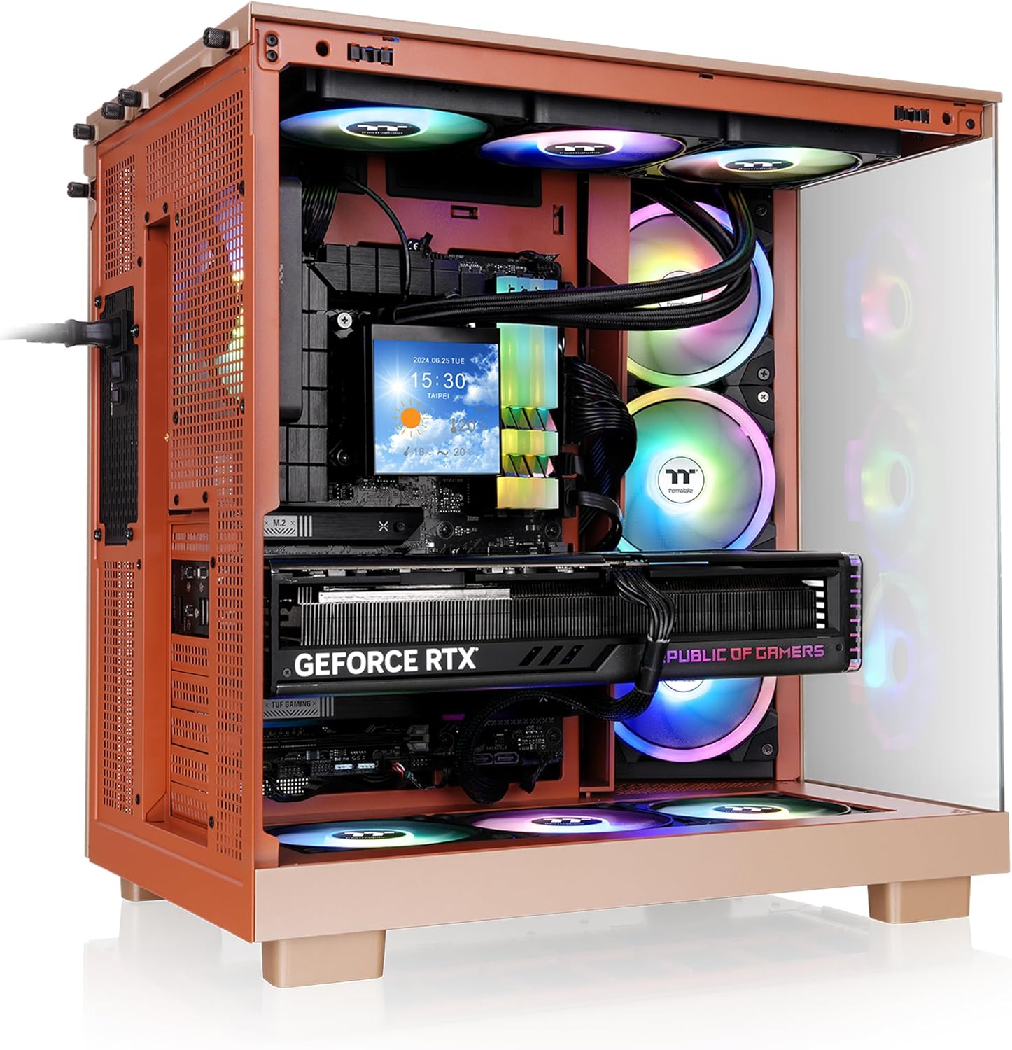 Thermaltake View 380 XL Tempered Glass ARGB Mid Tower Case Gravel Sand Edition CA-11E-00MGWN-00
