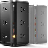 Tower Power Strip - USB C Powerboard Surge Protector 12-Outlet 24W(Max) Board with 4-USB & 2 USB-C 1.8M Extention Cord